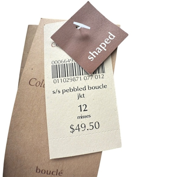 Coldwater Creek Jacket Womans Size 12 Purple Cap Sleeve Boucle Tweed Blazer Coat - Picture 5 of 10